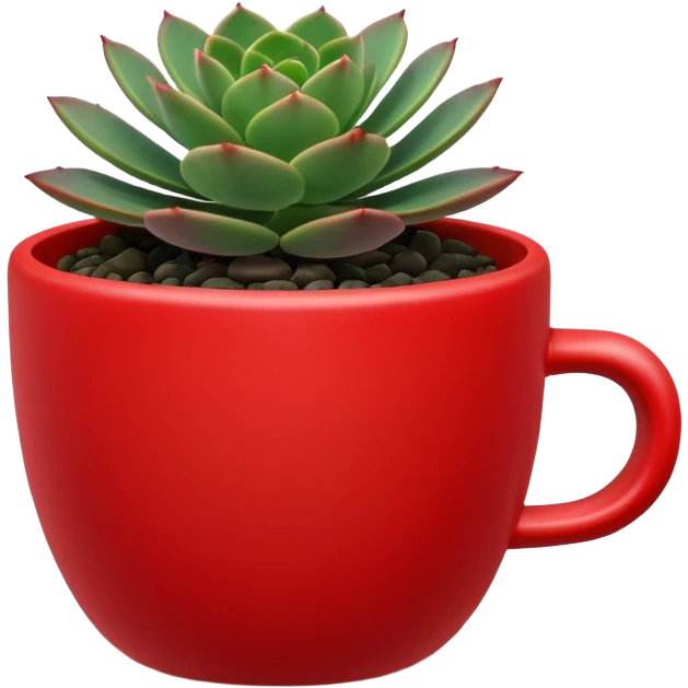Desk Succulent Plant red cup emoji