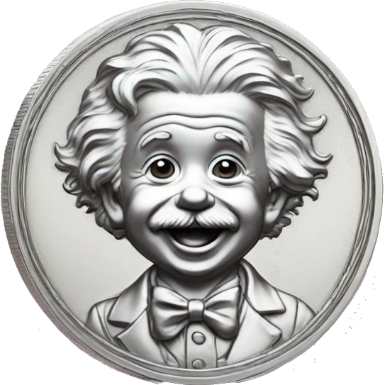 albert einstein happy baby face silver medal emoji