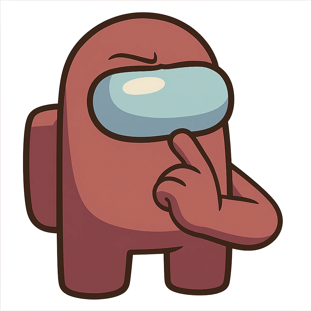 meme icon of a suspicious crewmate emoji