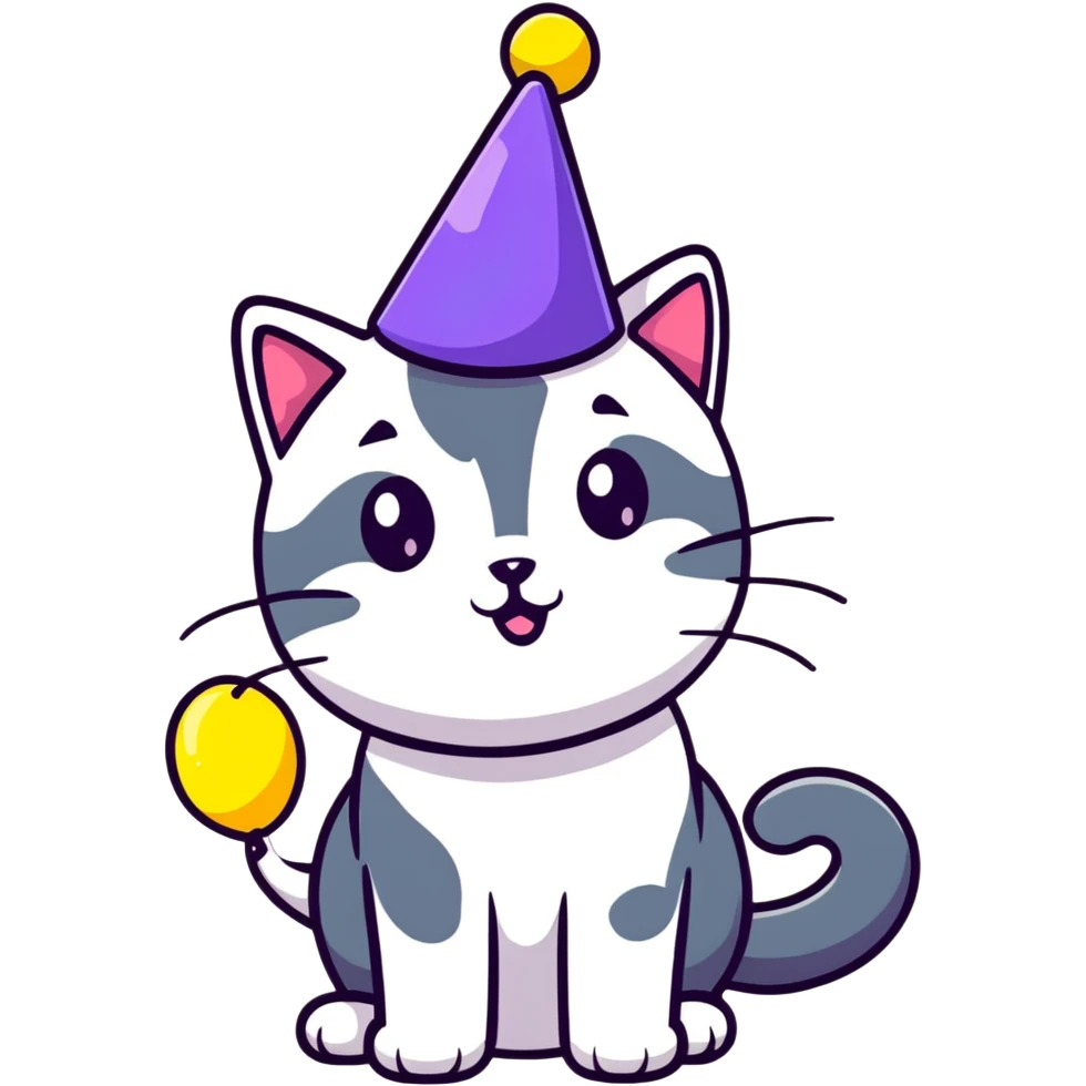party cat with confetti emoji