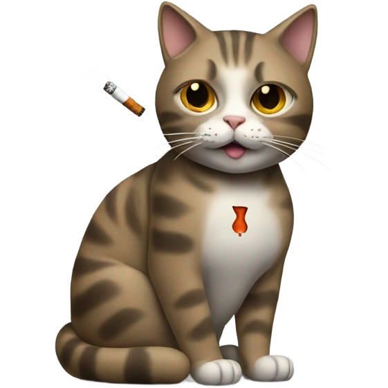cat smoking emoji