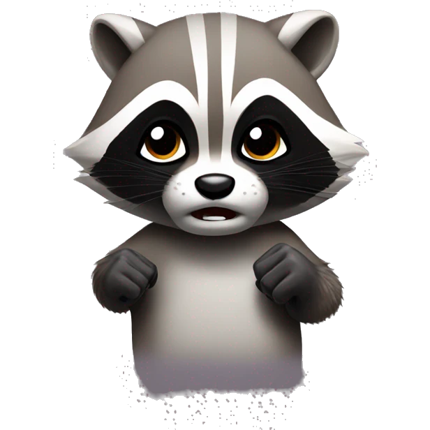 Angry racoon with his fist up emoji