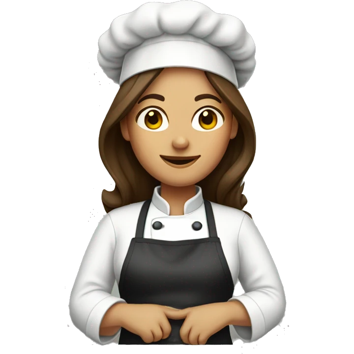 chef lady with long brown hair emoji