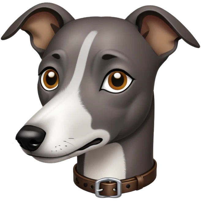 Black whippet with dark brown collar emoji