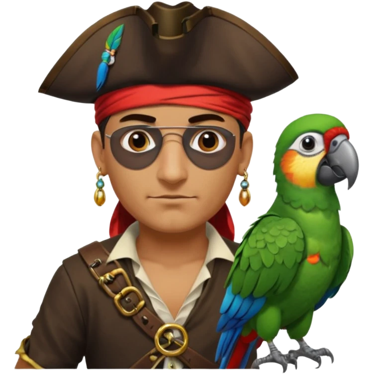 pirate and parrot emoji