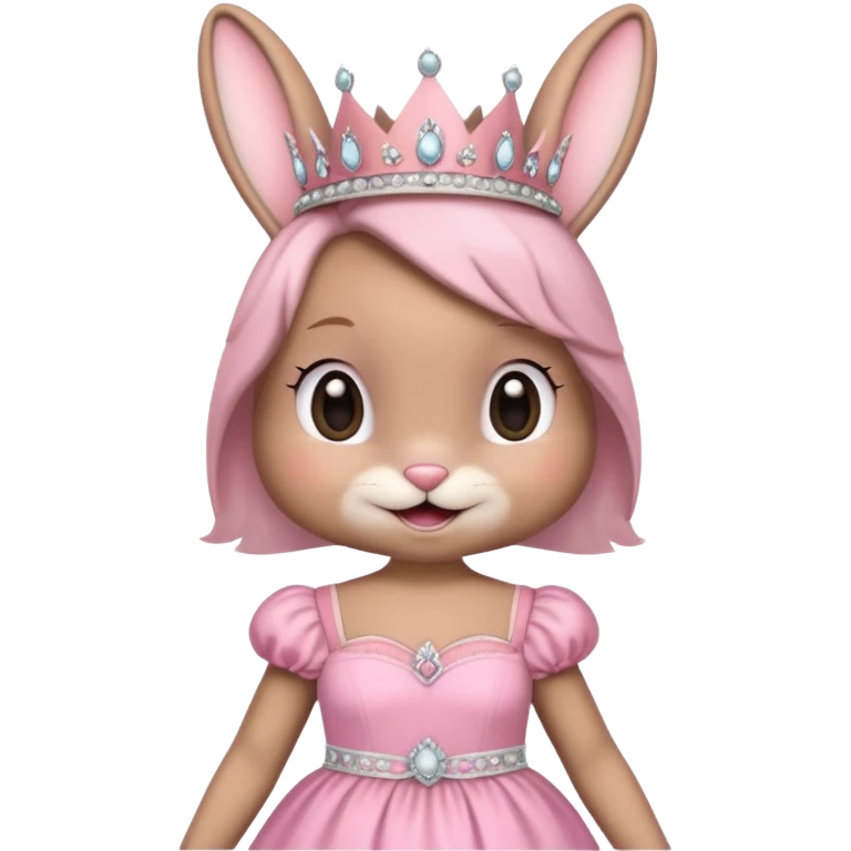 Bunny + tiara + pink dress + happy emoji