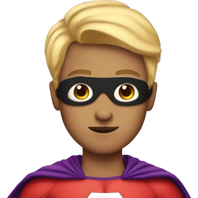 Me, dressed in a superhero costume emoji