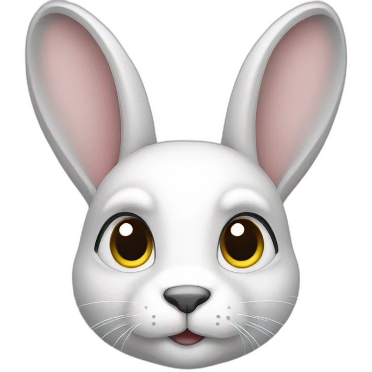 white rabbit with grey ears emoji
