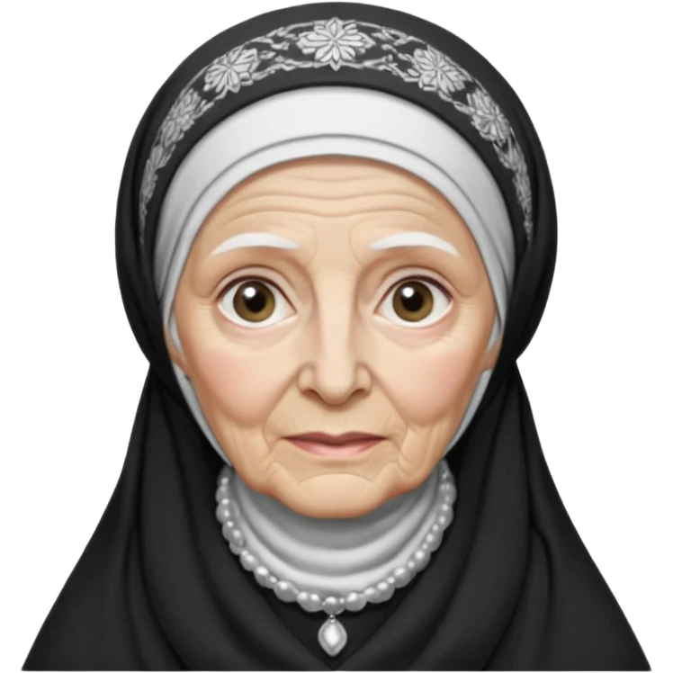 orthodox jewish woman with tichel kercheif circa. 1890 make into greyscale elderly emoji