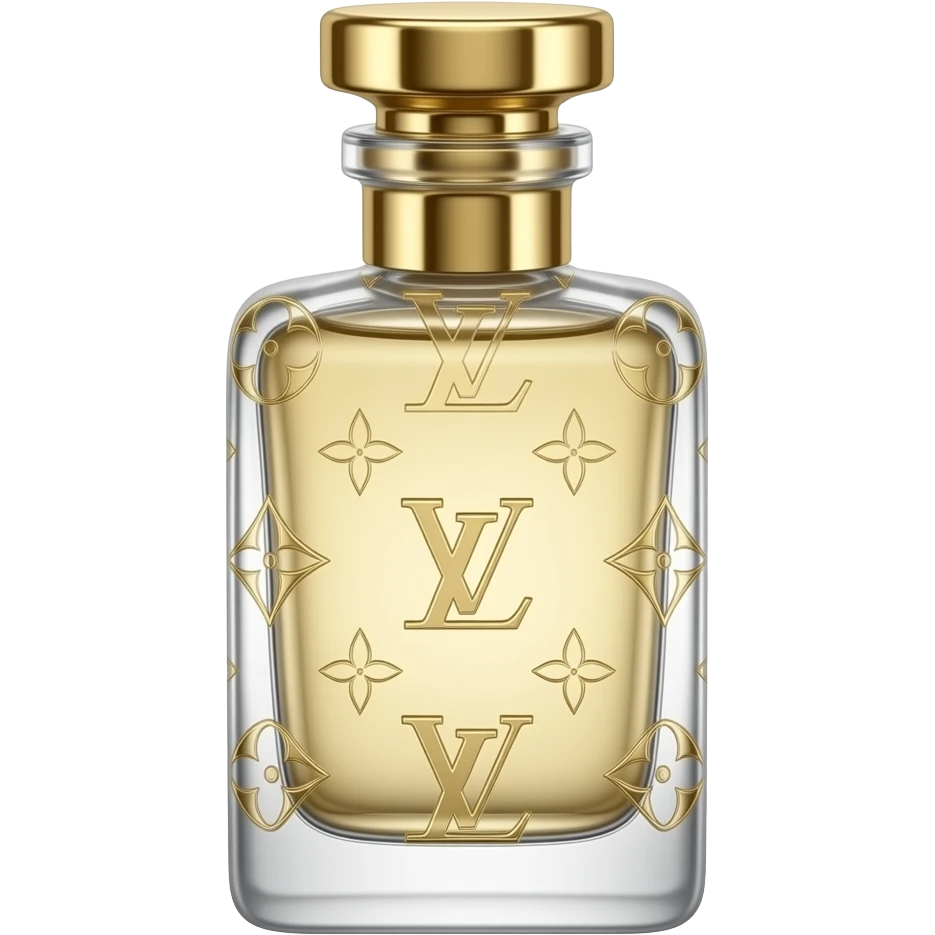 Creame unna botella de perfume muy realista y llamativa estilo Louis Voitton sin marca ni etiquetas cambia el modelo de la botella emoji