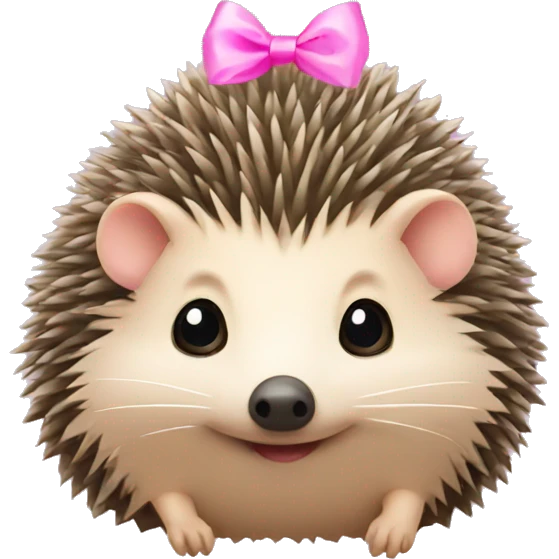 hedgehog with a pink bow emoji