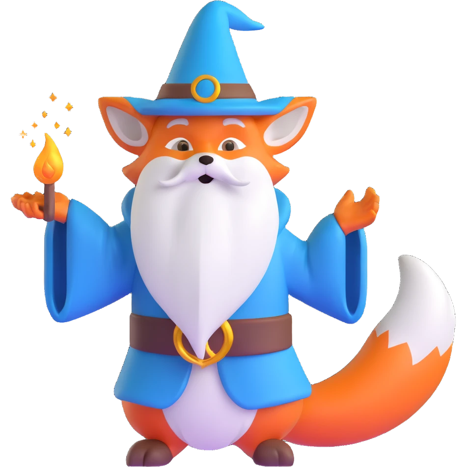 fox wizard casting a spell emoji