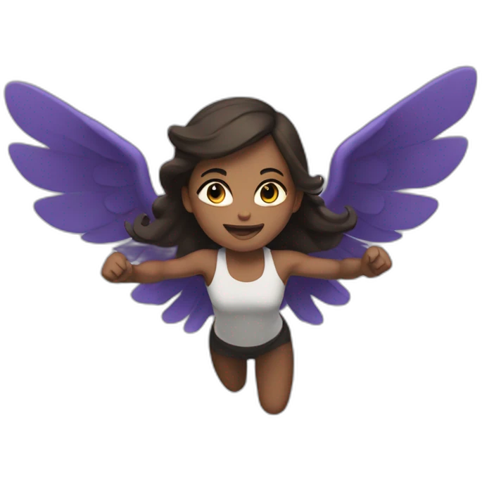 A girl flies with tremendous power in her hand  emoji