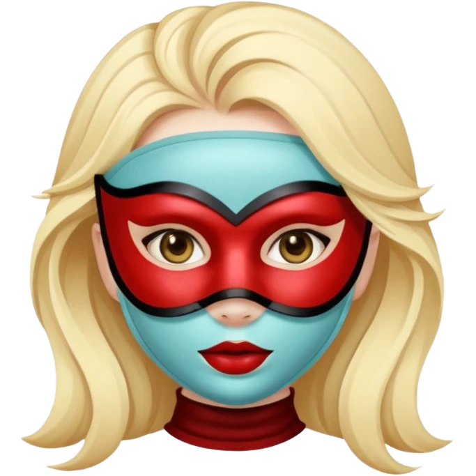 Girl with mask face emoji