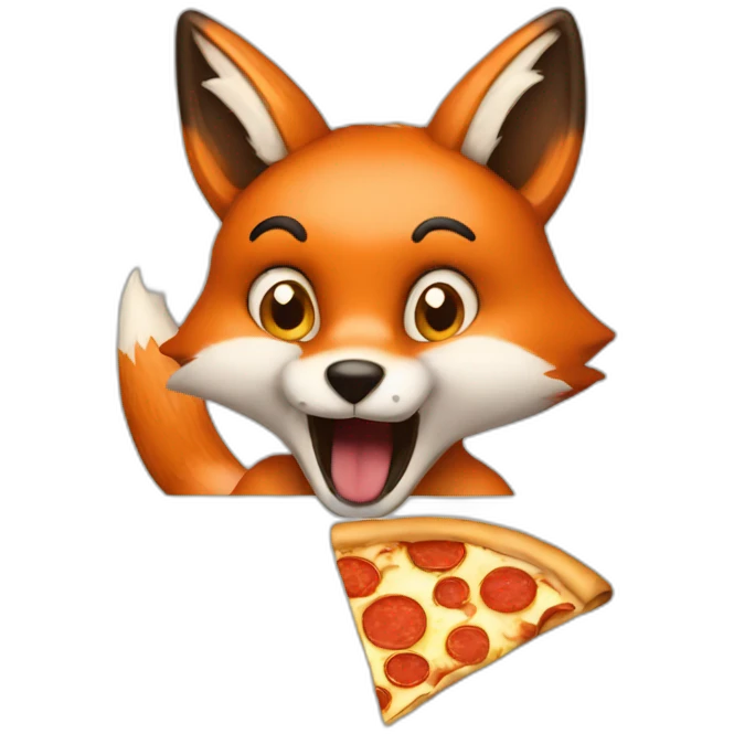 fox eating pizza emoji