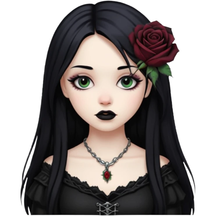 Bloody black rose anime gothic emo  beautiful gorgeous cool edgy cute lady  emoji