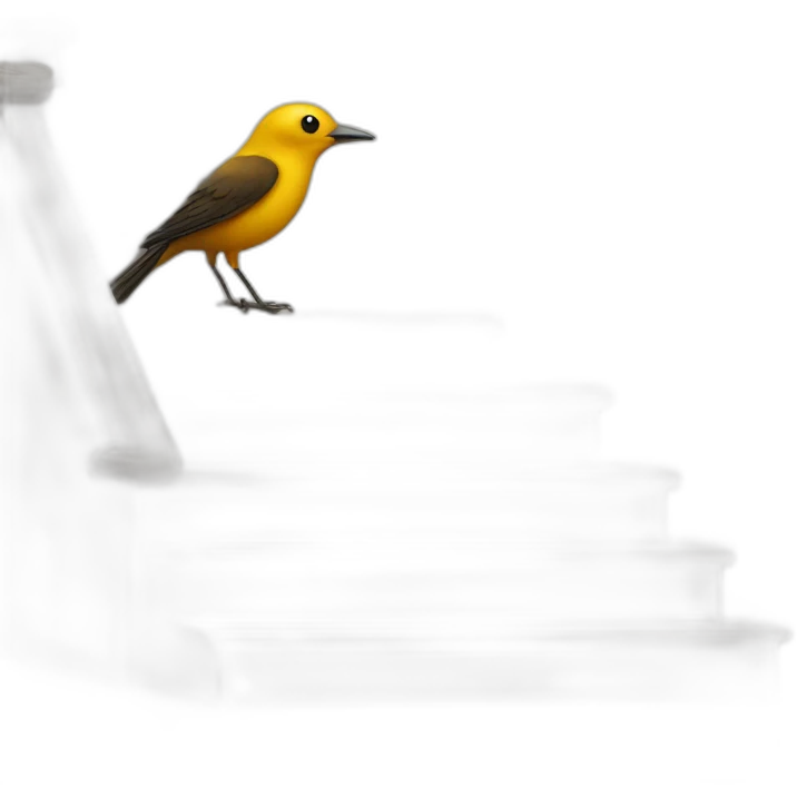 Bird on stairs  emoji