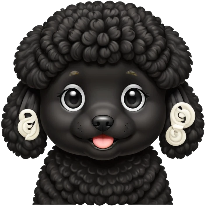 Cute black toy poodle emoji