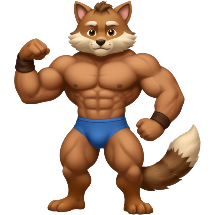 I need to see a furry abs with bulge emoji