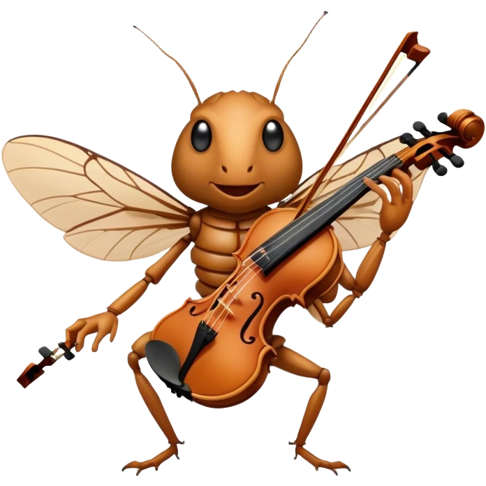 cicada playing violon  emoji