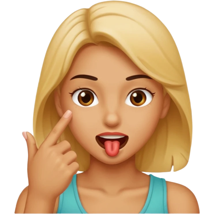 Flirty biting finger  emoji