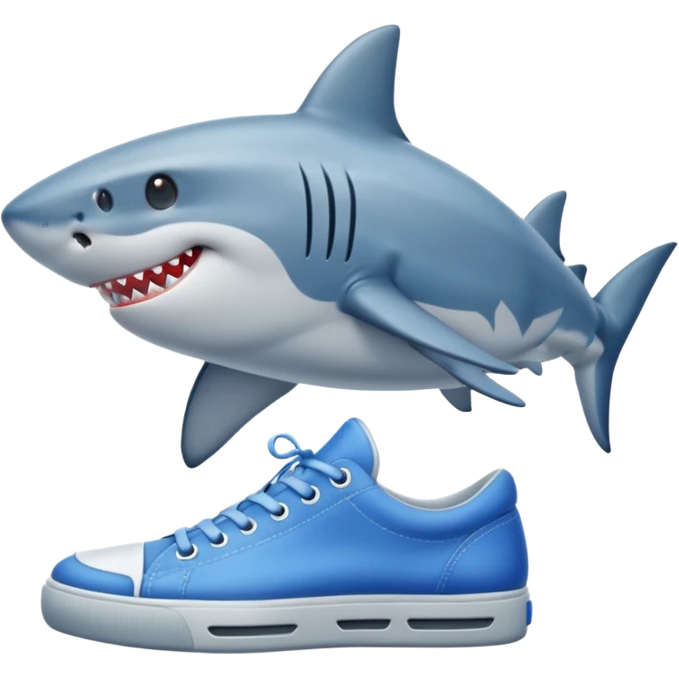 Shark with blue shoes 
 emoji
