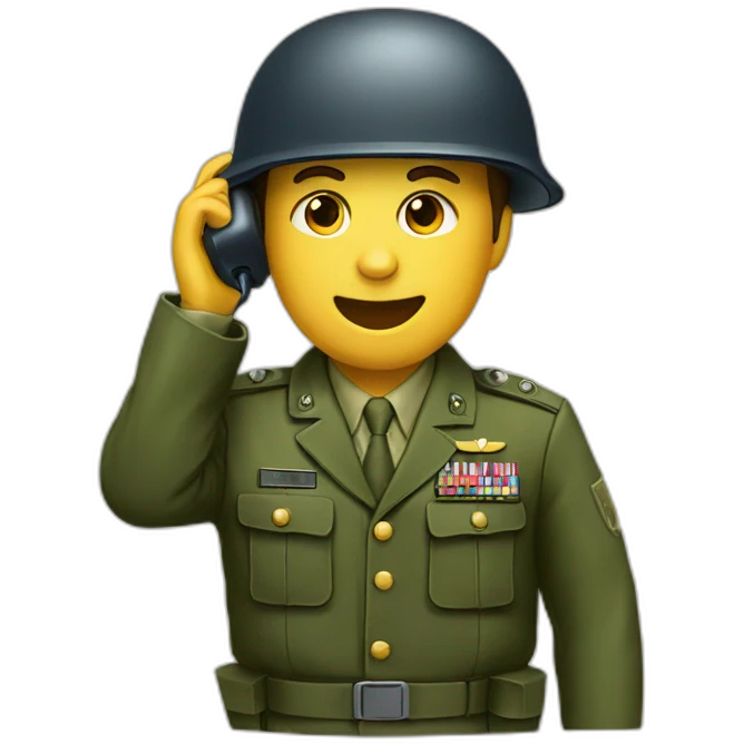 military talking phone emoji