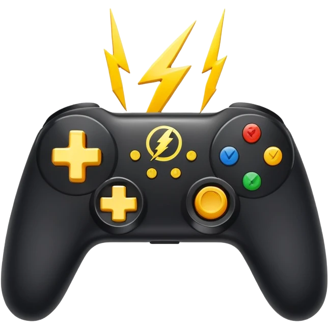 gaming controller with lightning bolts server logo emoji