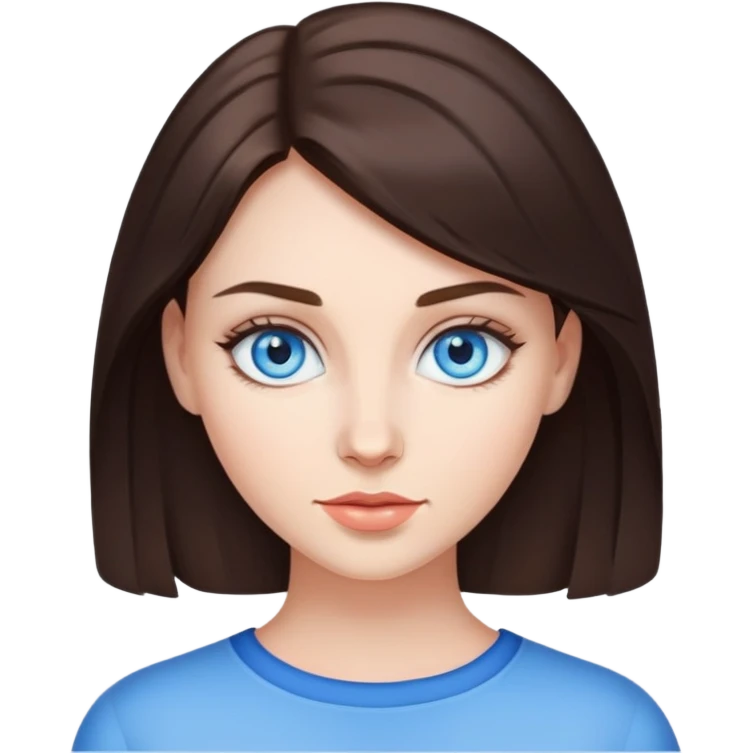 Брюнетка с голубыми глазами  emoji
