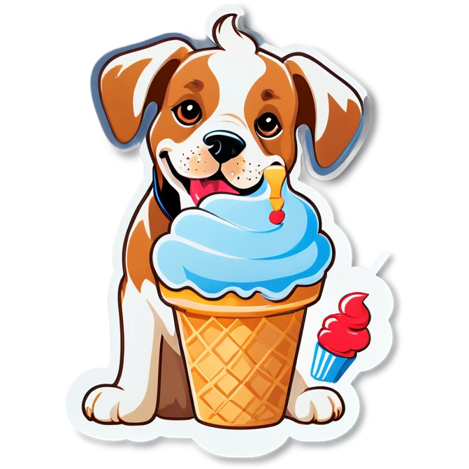 Dog with ice cream emoji