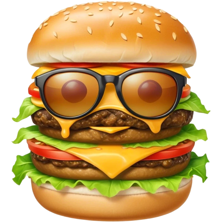 cheeseburger with sunglasses emoji