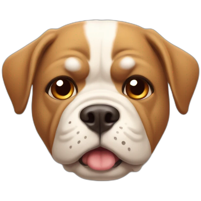 Beabull little white and tan grumpy messed up bottom teeth emoji