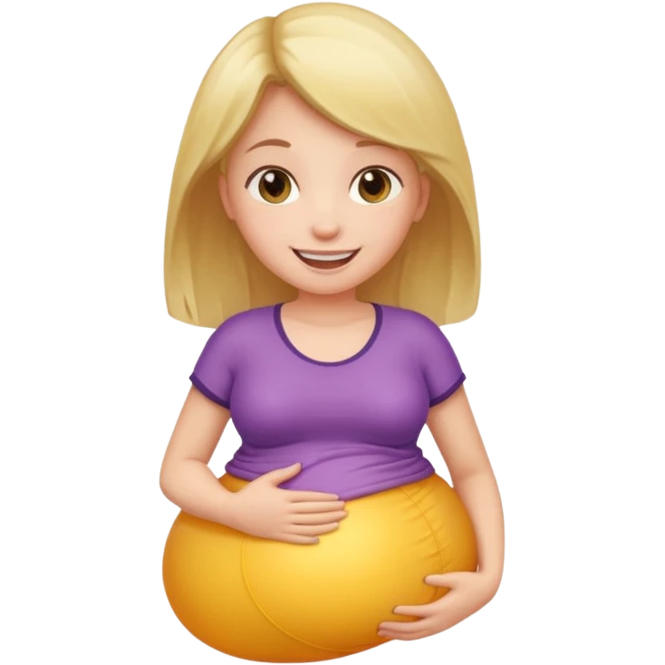 Girl with inflating belly emoji