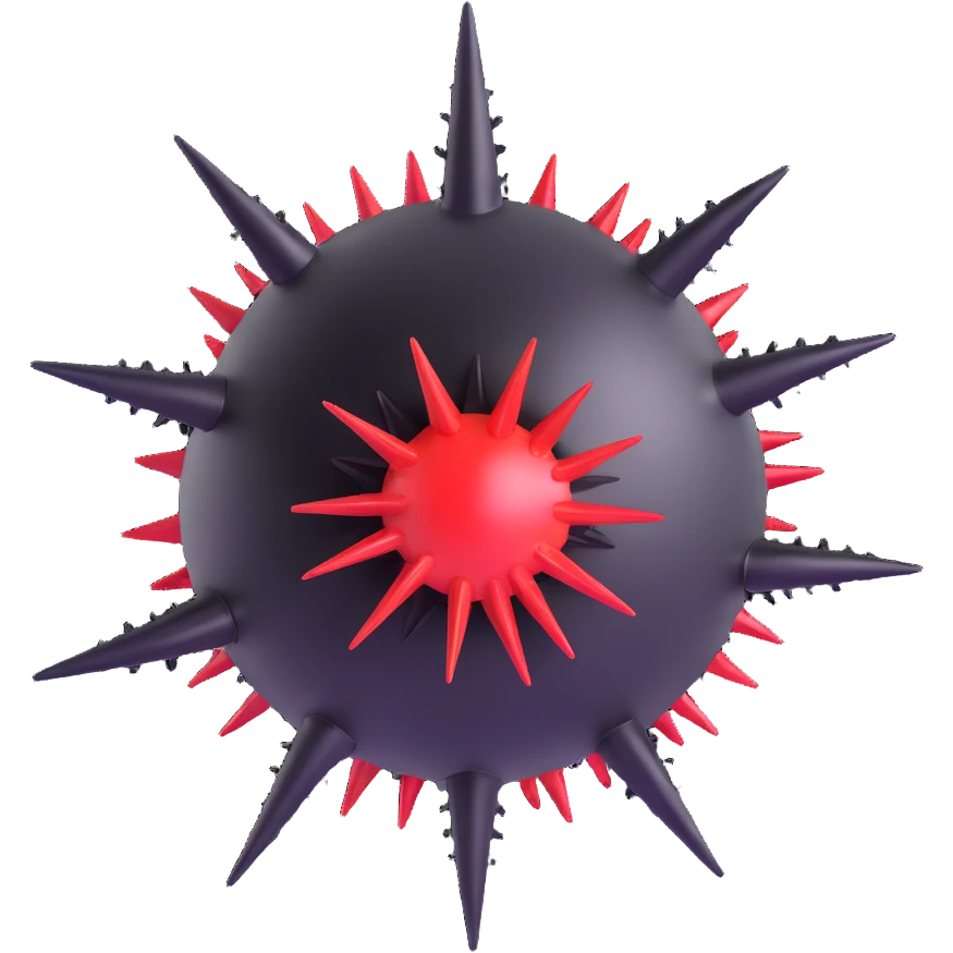 glossy virus with spikes similar to iOS emoji style emoji