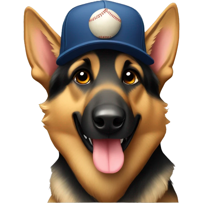 German shepherd with baseball hat  emoji