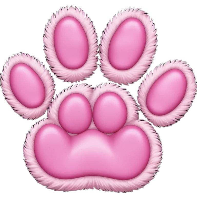 simple cat paw, cute feline foot with pink paw pads emoji