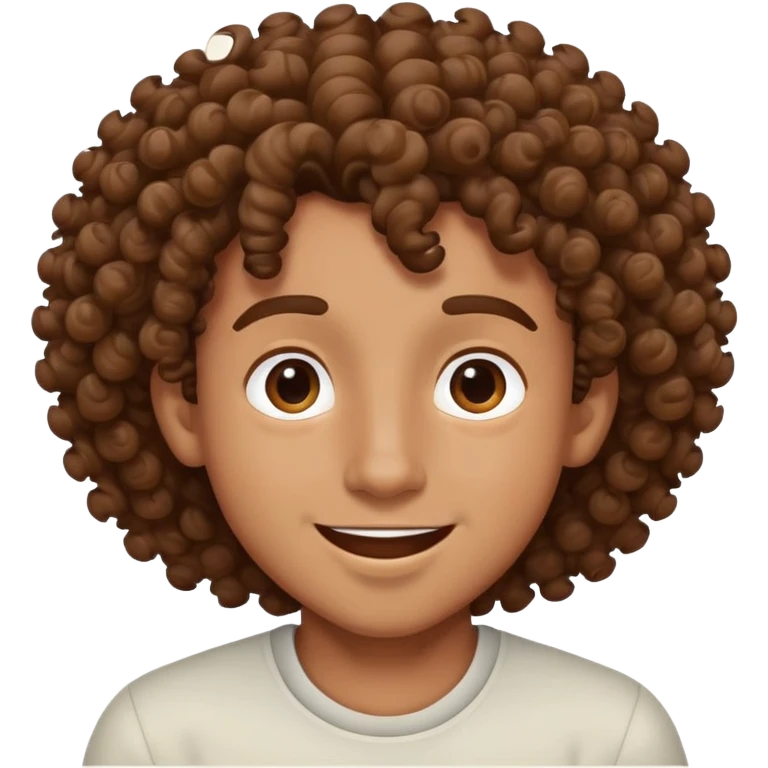 A brown boy with curlys emoji