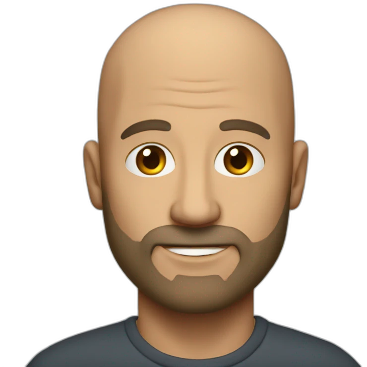 a 52 years old bald guy with a short beard emoji
