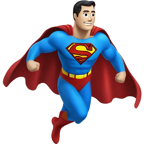 Superman flying across the clouds emoji