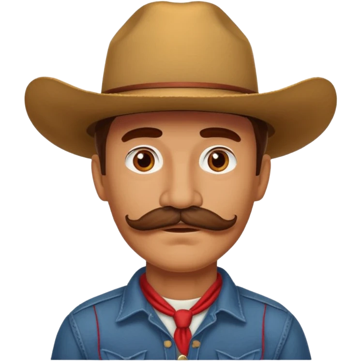red thick mustache man with a cowboy hat emoji