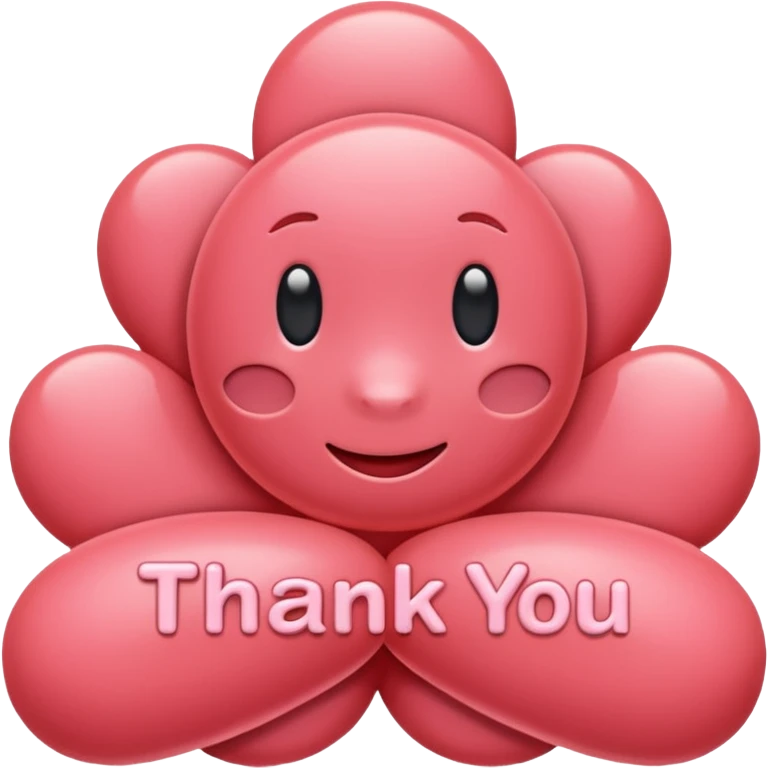 the words thank you in coral pink emoji
