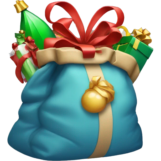 Santa's bag with gifts emoji