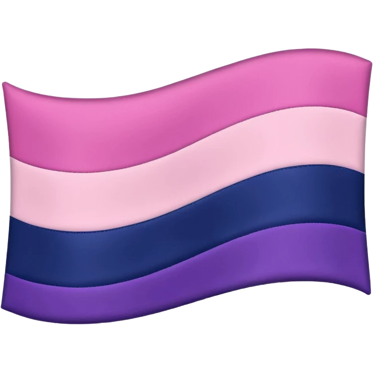 "A wavy pink and navy rectangular flag with a purple stripe in the middle” emoji