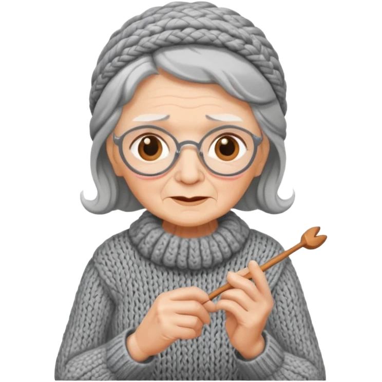 Old lady knitting  emoji