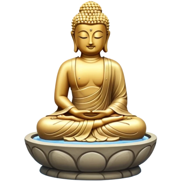 Buddha statue in a zen fountain  emoji