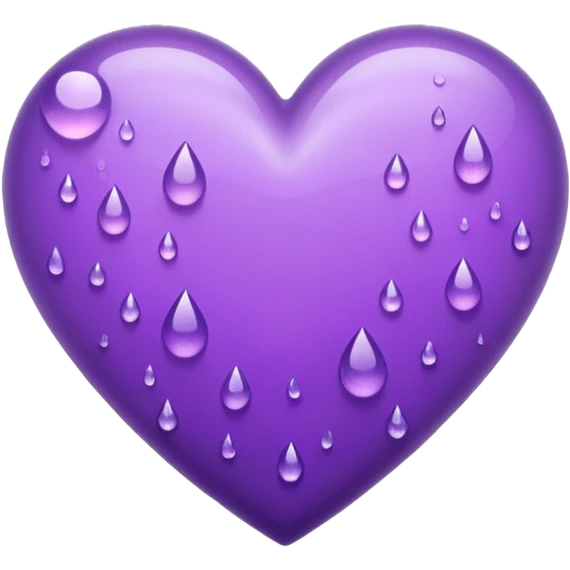 purple heart with raindrops emoji