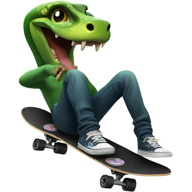 Snake on a skateboarder  emoji