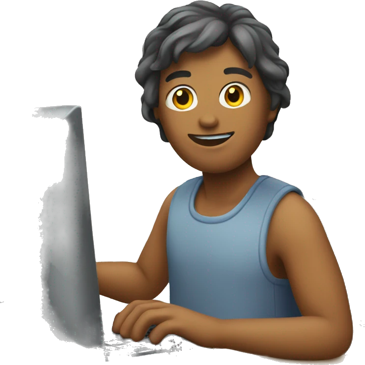 Person playing on pc emoji