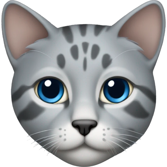Crée-moi un chat gris de race écaille bleue emoji