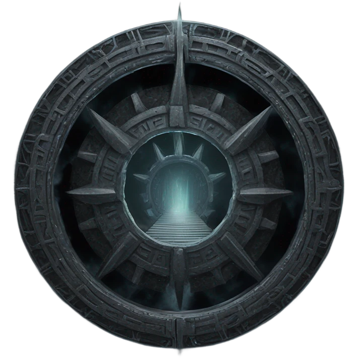 stargate in black metal, open tunnel emoji
